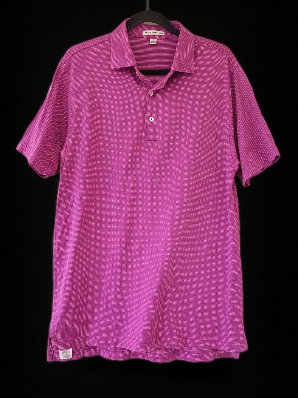 Peter Millar Bright Magenta Short-Sleeve Polo 100% Cotton Size Small